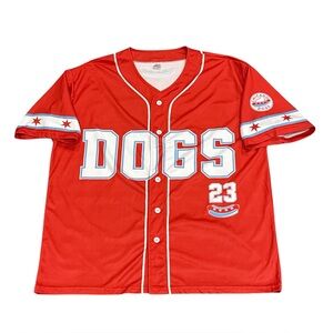 Chicago Dogs SGA Independent League Red Baseball Jersey Adult Size Medium